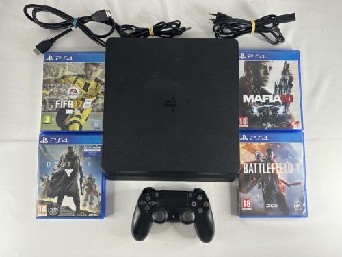 Playstation 4 Slim 500 GB + controller & 4 games - PS4