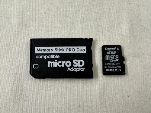 PSP Memory Stick PRO Duo Micro SD adapter + 2 GB micro SD kaart Playstation Portable