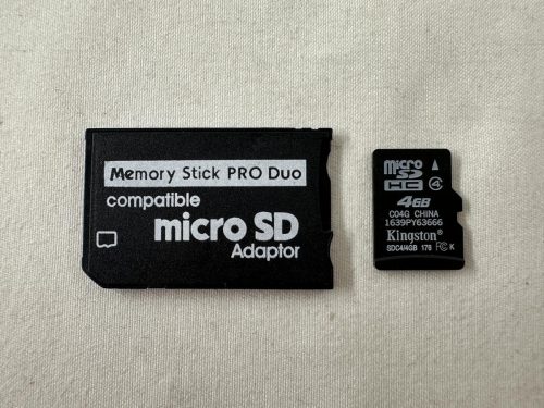 PSP Memory Stick PRO Duo Micro SD adapter + 4 GB micro SD kaart Playstation Portable