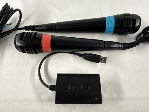 Singstar Microfoons + Adapter Playstation 2 en 3 - PS2 / PS3
