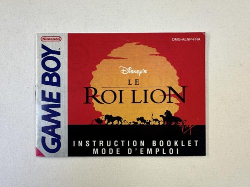 Le Roi Lion Handleiding Nintendo Gameboy