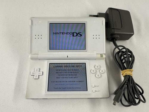 Nintendo DS Lite Wit handheld spelcomputer + oplader