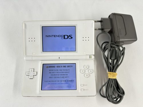 Nintendo DS Lite Wit handheld spelcomputer + oplader