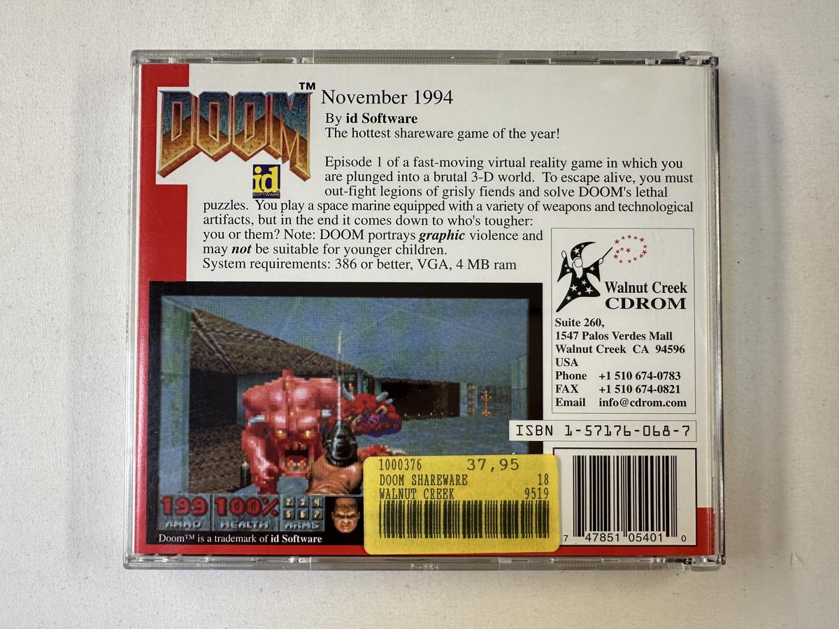 Doom Shareware Walnut Creek November 1994 PC Game - Afbeelding 5